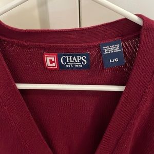 CHAPS CARDIGAN MAROON SIZE L